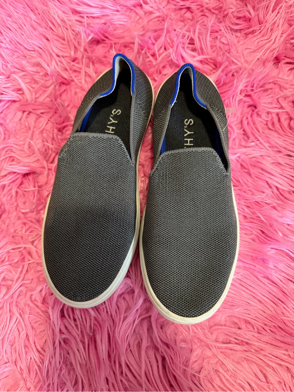 Rothy's Gray Knit Slip-On Sneakers with White Sole - Picture 2 of 5